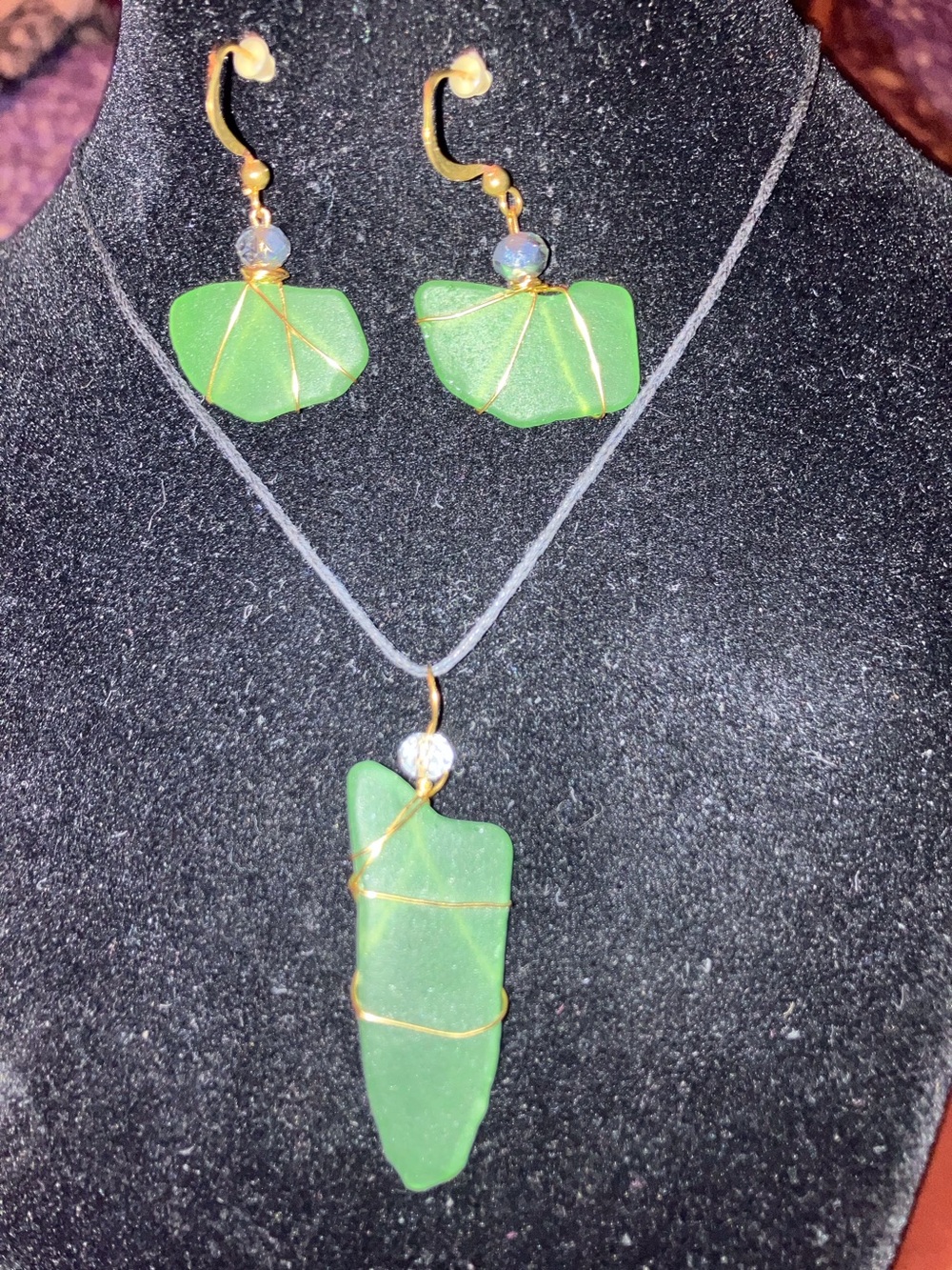 #152 handmade seaglass necklace set